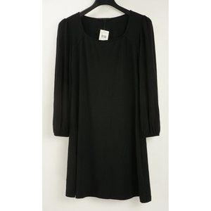 New FRAICHE BY J Women's Large Black Long Sleeve Square Fit & Flare Mini Dress
